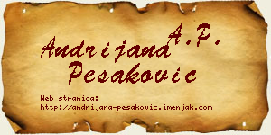 Andrijana Pešaković vizit kartica